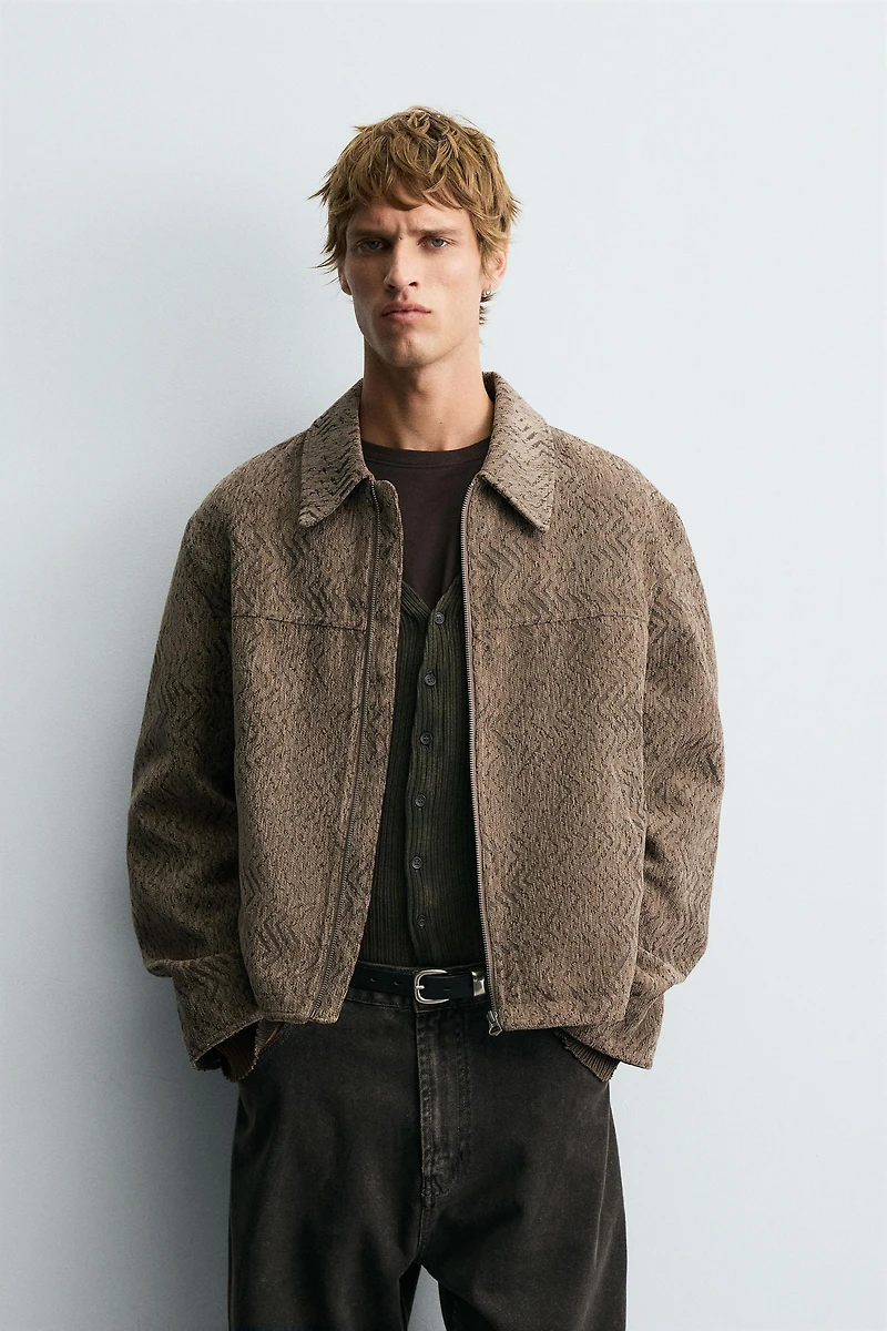 TEXTURED JACQUARD JACKET