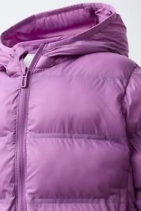 LIGHTWEIGHT HOODED PUFFER JACKET