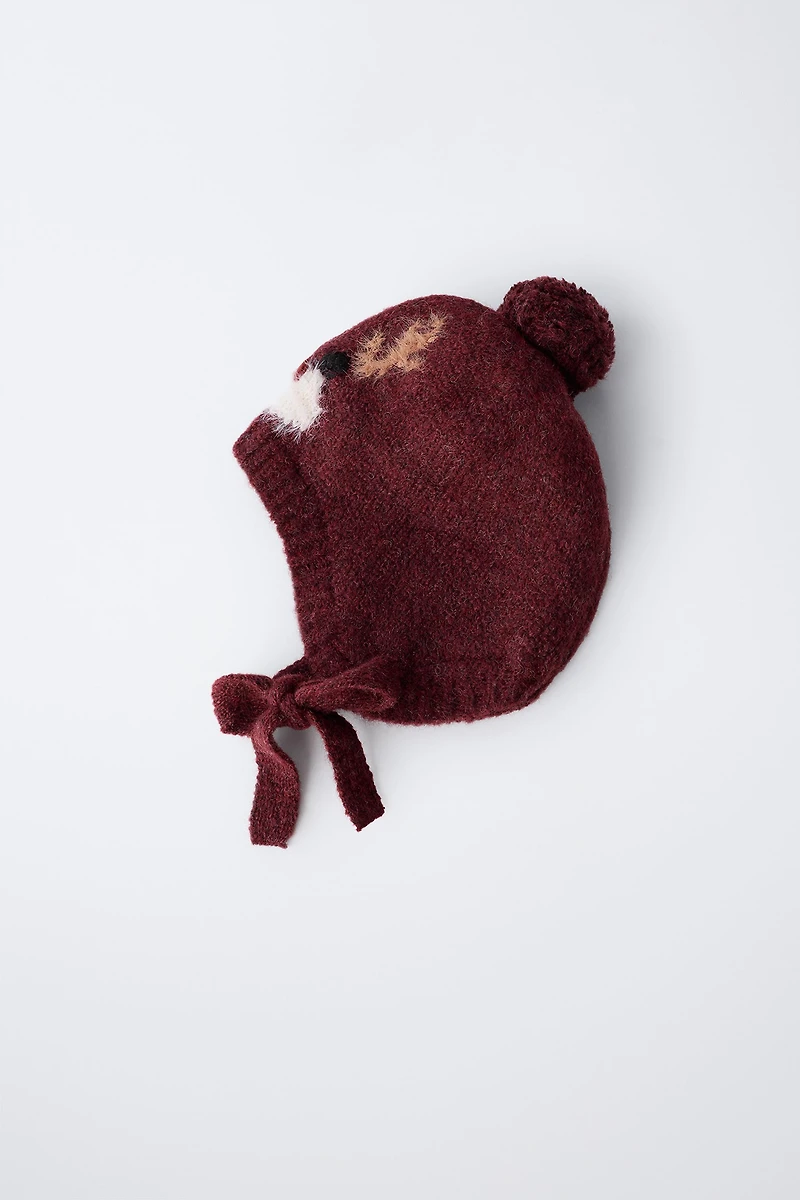 REINDEER KNIT BONNET