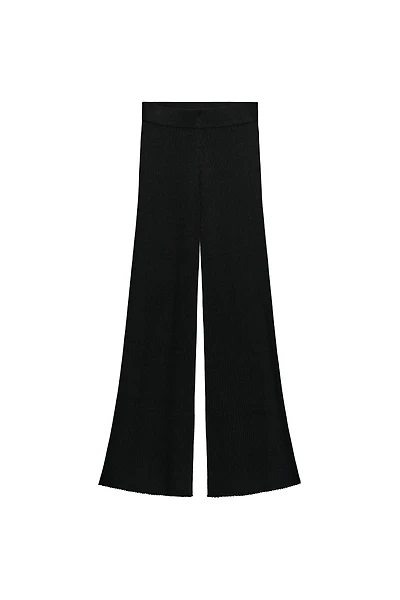 RIBBED WIDE LEG PANTS