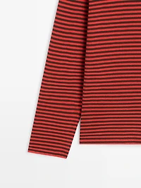 Striped long sleeve cotton T-shirt
