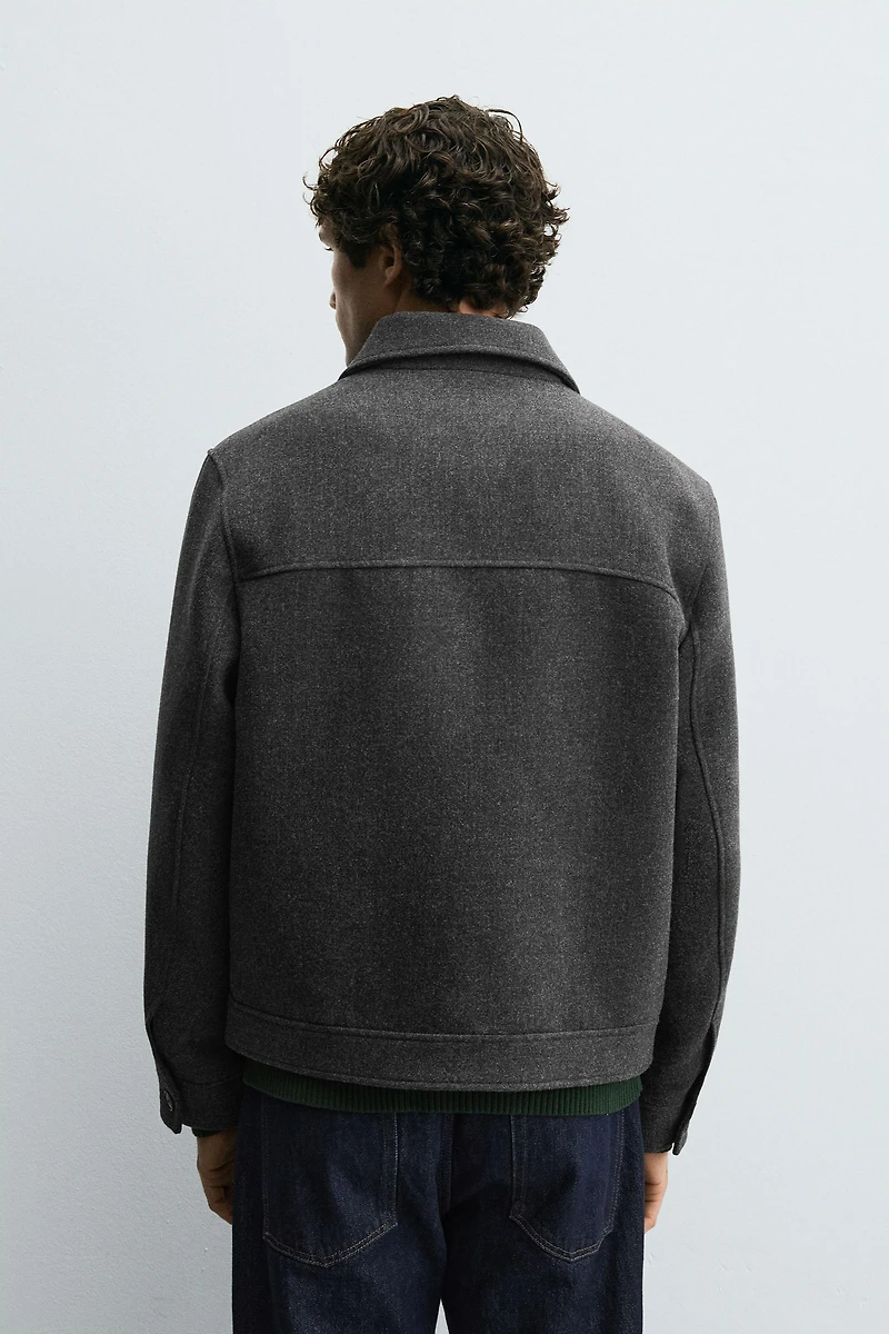 ZIP-UP WOOL EFFECT JACKET
