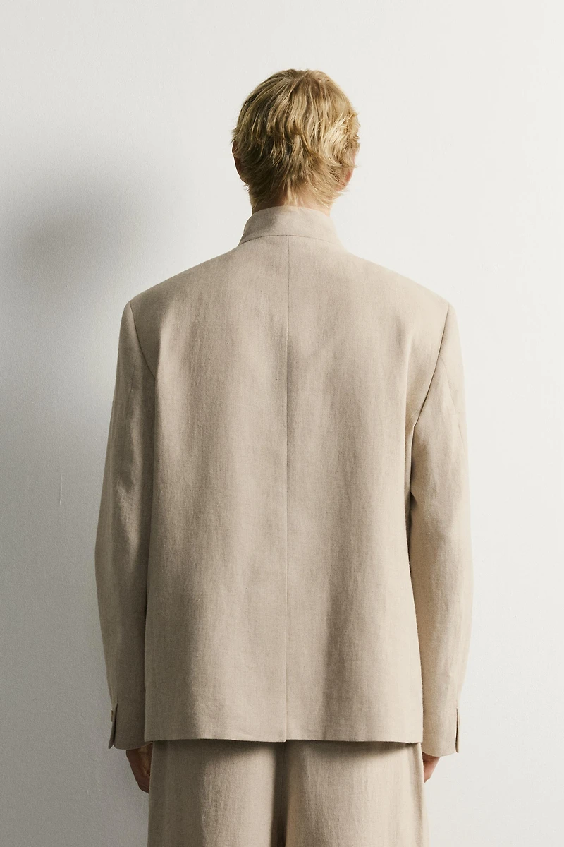 RELAXED FIT DOUBLE BREASTED SUIT BLAZER