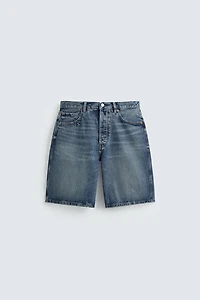 STRAIGHT FIT DENIM SHORTS