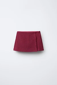 DISTRESSED TEXTURED SKORT