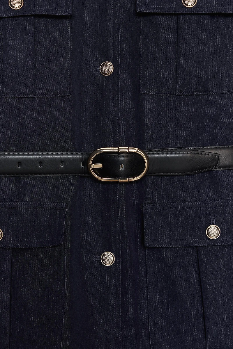 BELTED PATCH POCKET JACKET