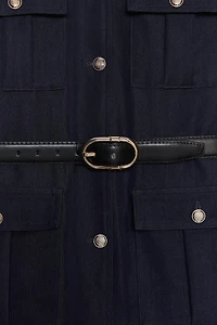 BELTED PATCH POCKET JACKET