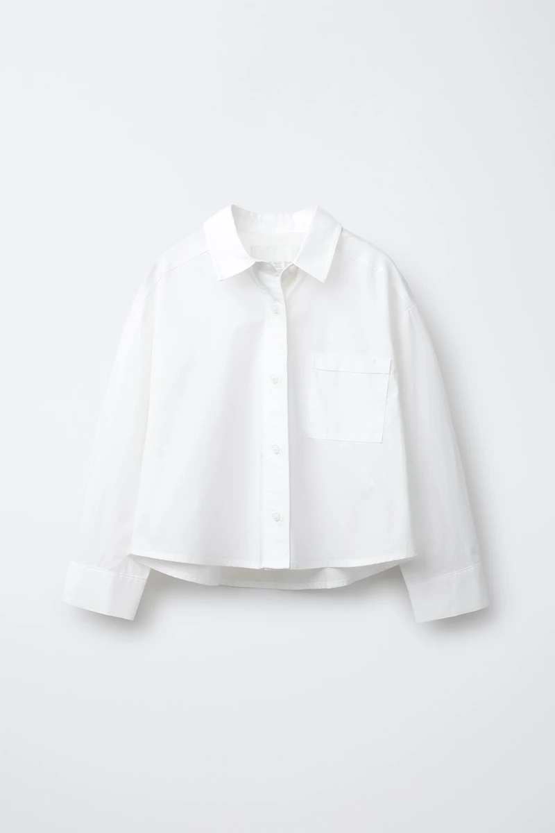 CHEMISE EN POPELINE À POCHE