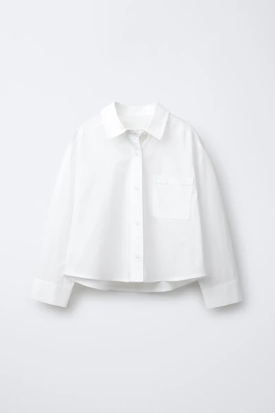 CHEMISE EN POPELINE À POCHE