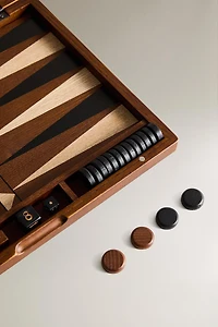 WOODEN BACKGAMMON SET