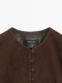 Short suede leather shirt