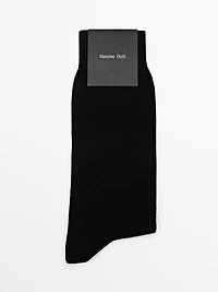 Plain knit cotton blend socks