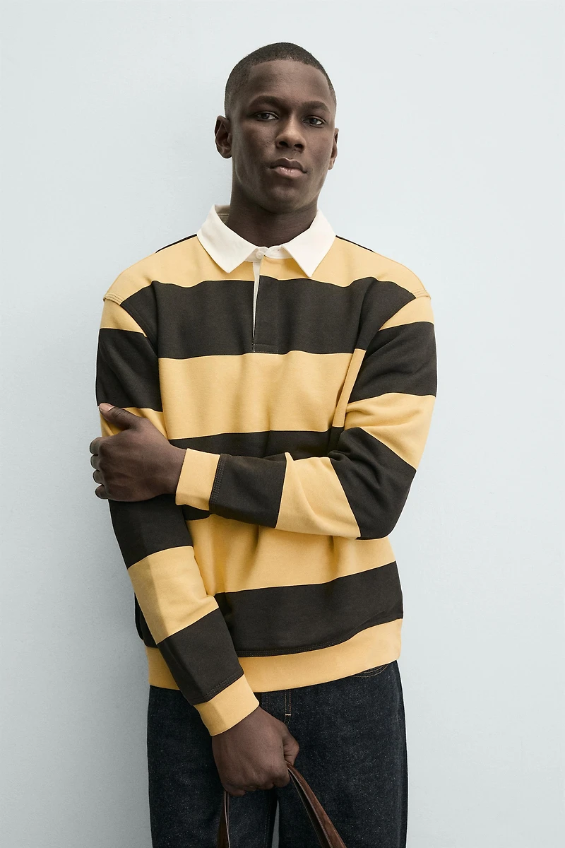 CONTRAST COLLAR POLO SWEATSHIRT