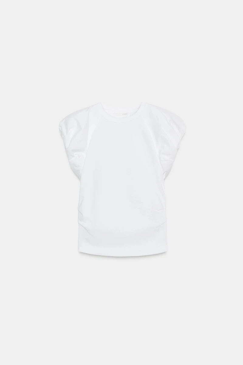 POPLIN COMBINATION T-SHIRT