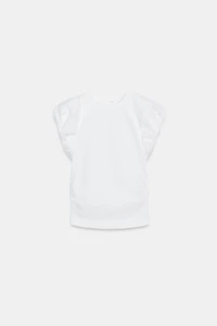 POPLIN COMBINATION T-SHIRT