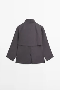 Short cotton cape jacket