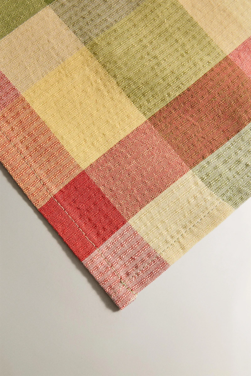 CHECK PRINT COTTON TABLECLOTH