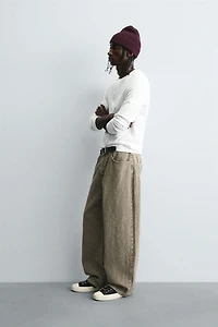 WASHED PRINT BAGGY FIT PANTS