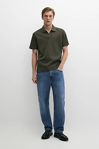 Short sleeve V-neck polo shirt
