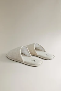 LINEN MULE SLIPPERS