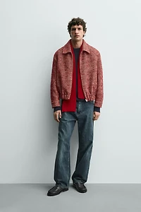 WOOL BLEND TEXTURED OVERSHIRT