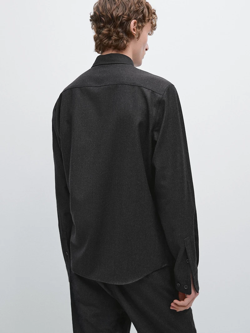 100% wool flannel overshirt