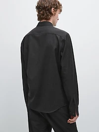 100% wool flannel overshirt