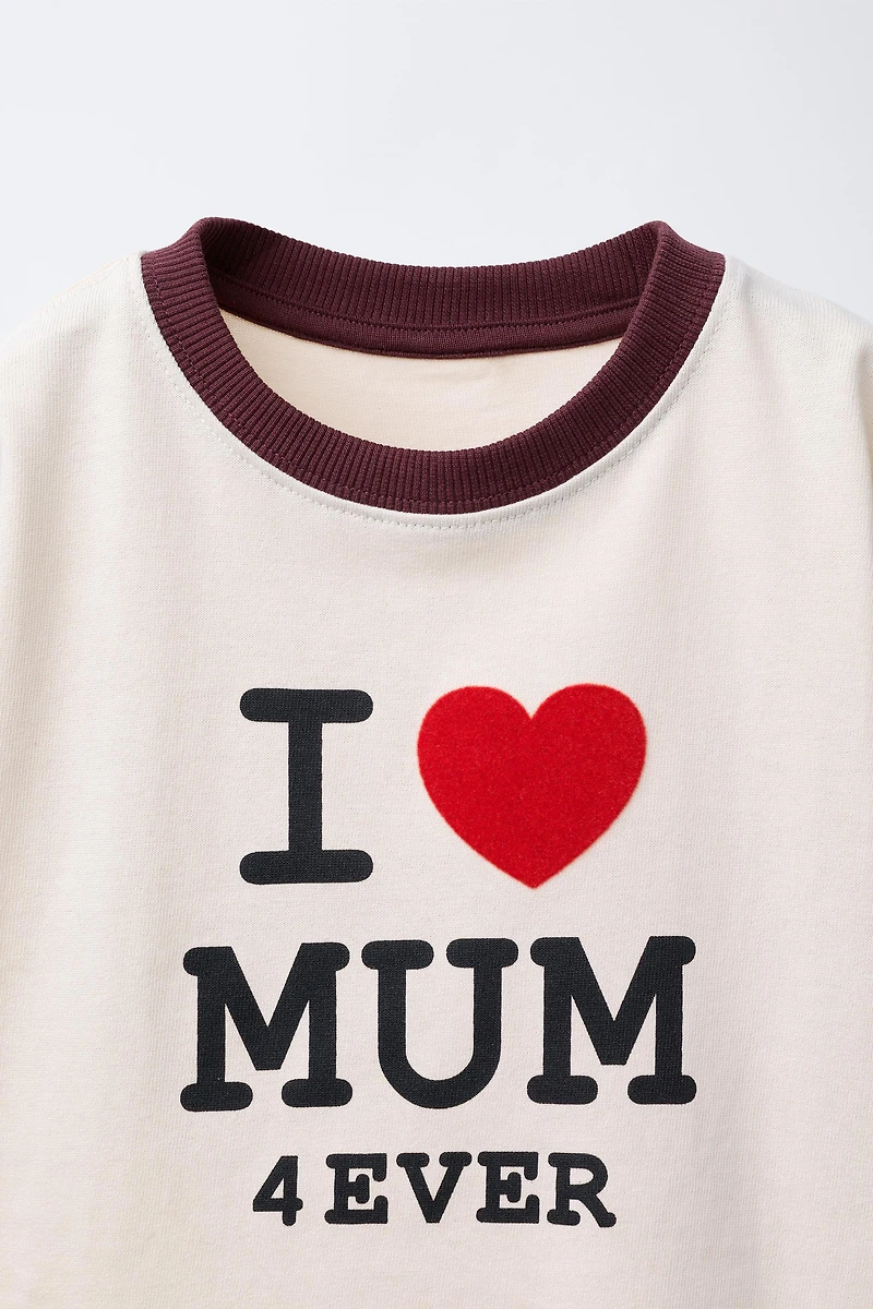 CONTRAST TEXT T-SHIRT