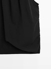 Knit cotton top with floral detail