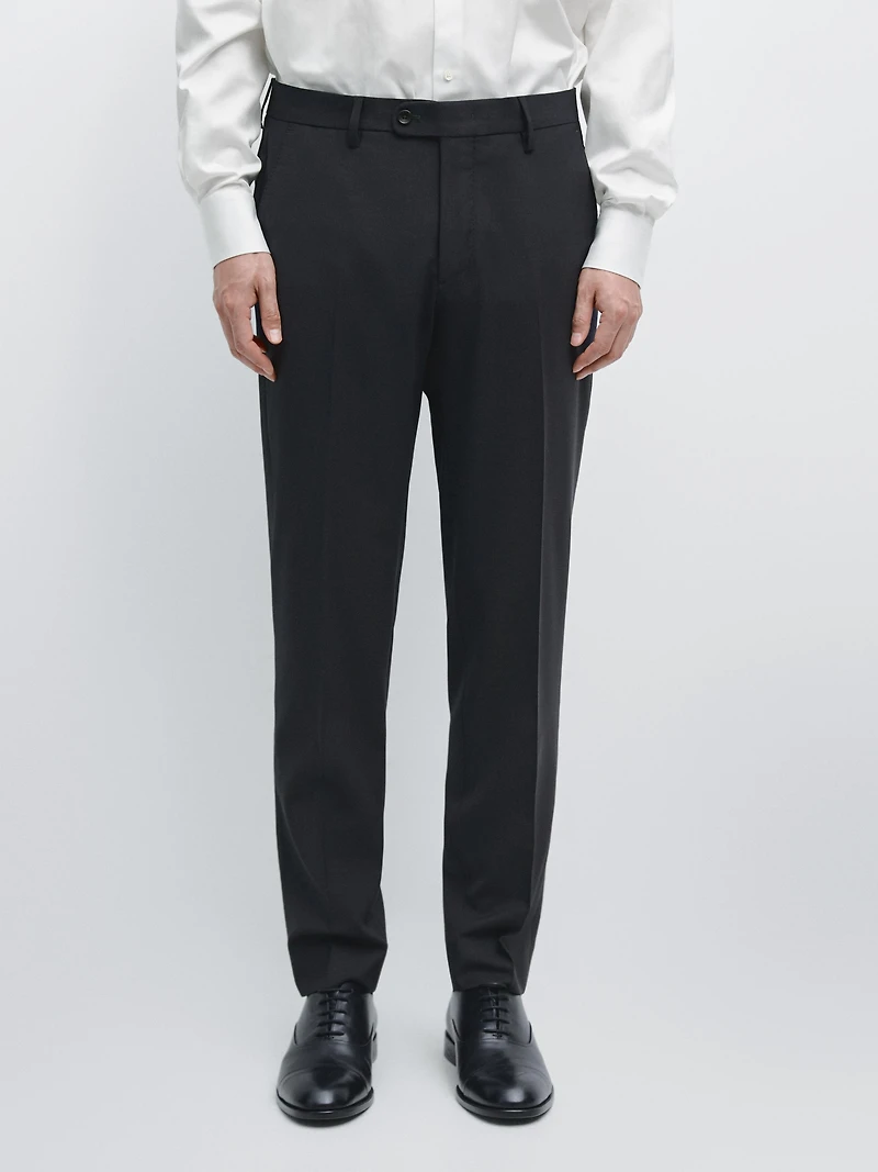 Cool wool blend suit trousers
