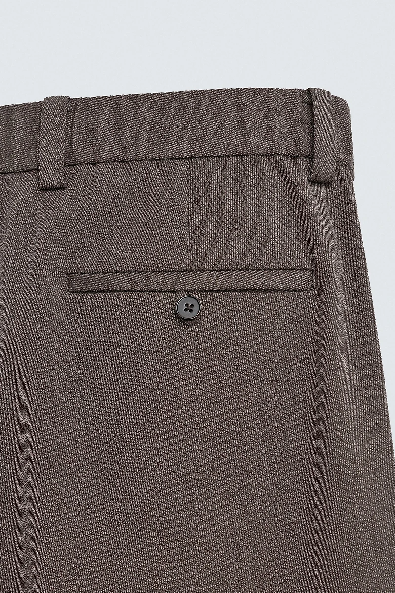 RELAXED FIT TEXTURED SUIT WIDE-LEG PANTS