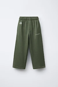 PLUSH SWEATSHIRT AND PANTS SET WITH TEXT PRINT