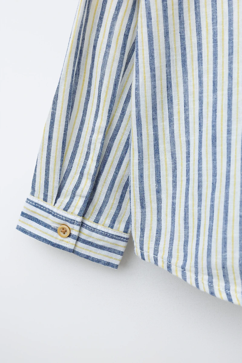 CHEMISE À RAYURES LIN ET COTON