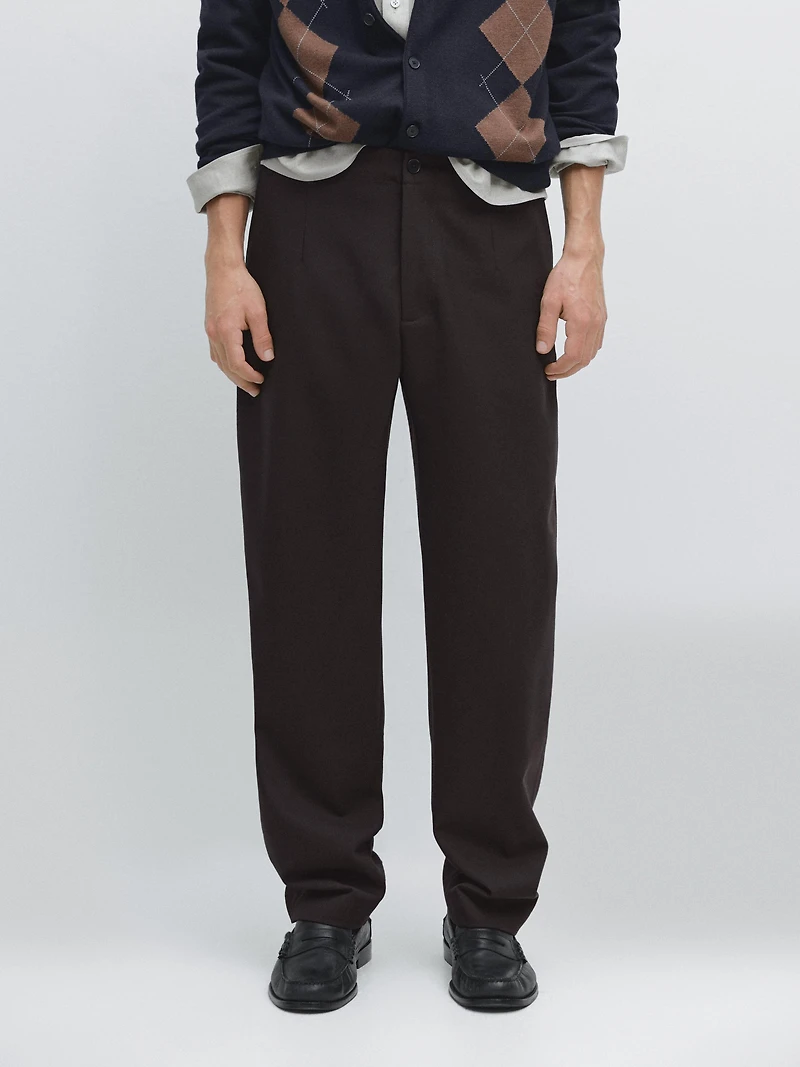 Cool wool textured trousers