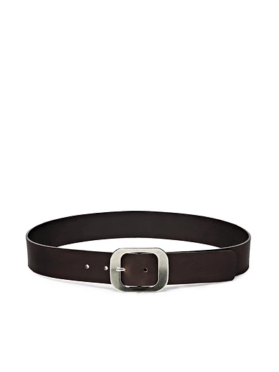 Ceinture boucle rectangulaire en cuir nappa