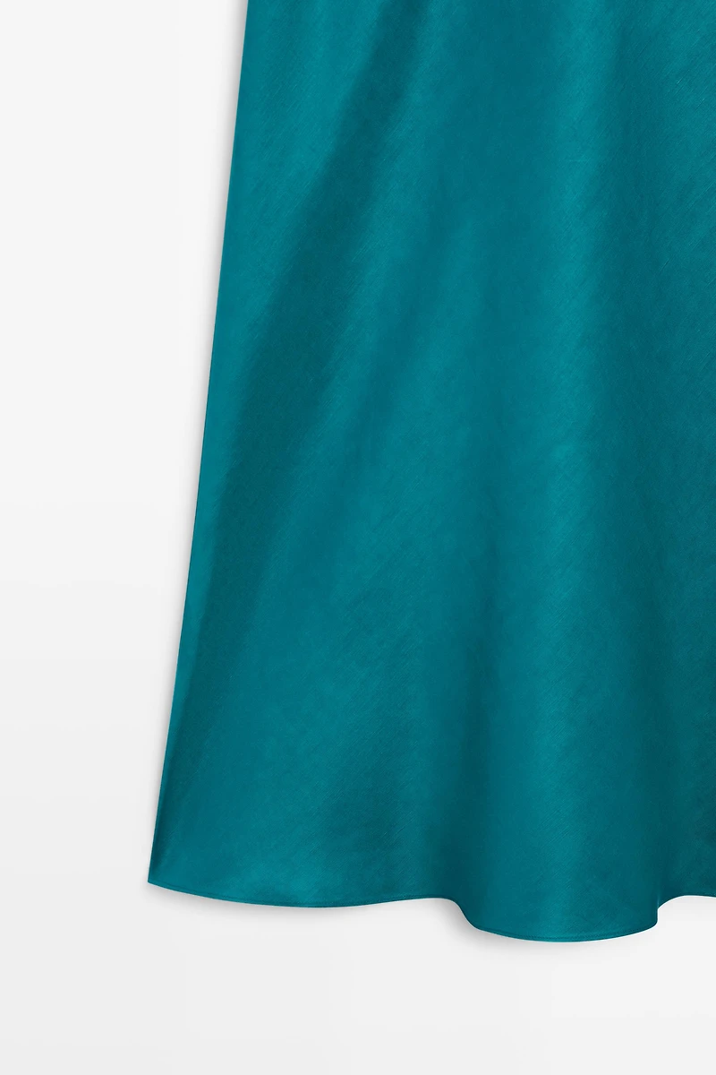 Flowing satin midi dress