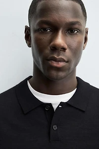 100% WOOL KNIT POLO SHIRT