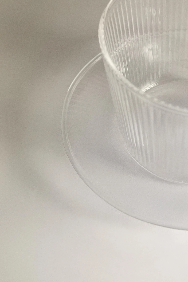BOROSILICATE GLASS TEACUP AND SAUCER