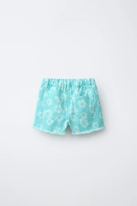 FLORAL MOM FIT TWILL SHORTS