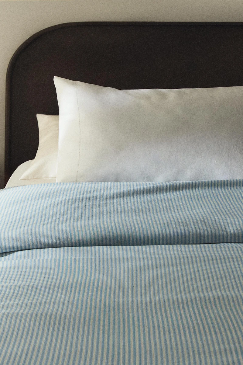 HOUSSE DE COUETTE SATIN RAYURES DÉLAVÉ (300 FILS)