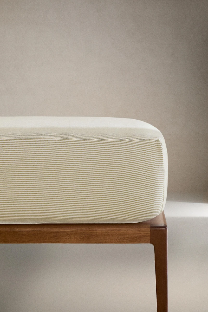 CHILDREN'S MUSLIN STRIPED FITTED SHEET