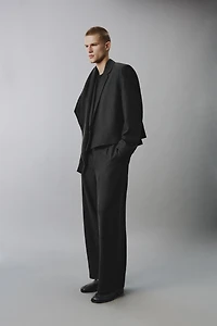 PINSTRIPE SUIT PLEATED PANTS