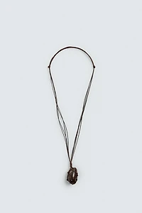 CORD NECKLACE WITH RED PENDANT