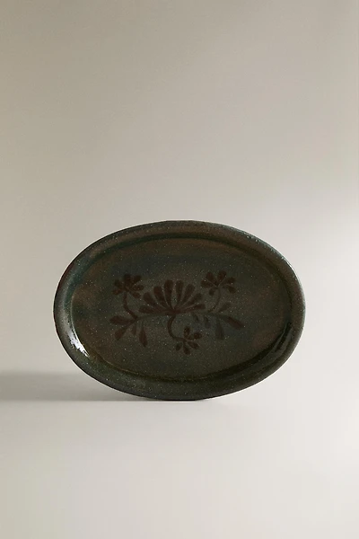 PORTE-SAVON SALLE DE BAIN CÉRAMIQUE FLORAL