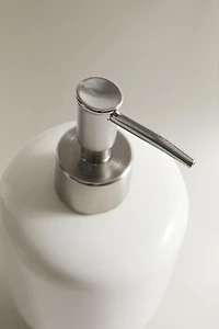 CREAM CERAMIC SOAP DISPENSER