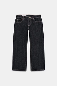 TRF LOW RISE WIDE LEG CROPPED JEANS