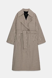 ZW COLLECTION OVERSIZED PLAID TRENCH COAT