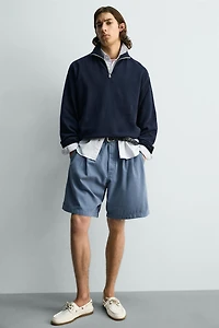SWEAT PIQUÉ COL ZIPPÉ