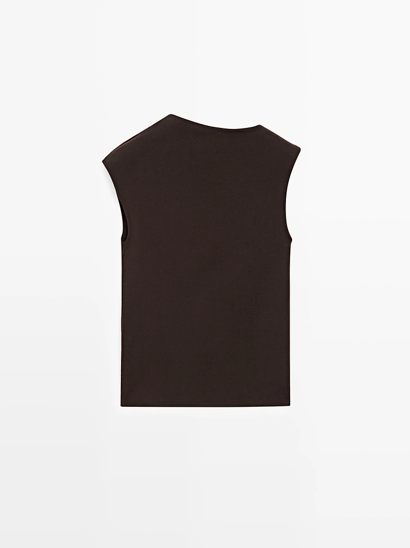 Top asymétrique broche