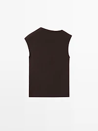Top asymétrique broche